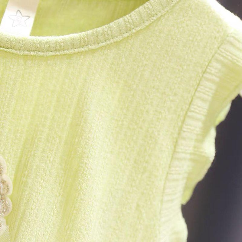 Женская футболка с маской для лица из хлопка Ice Cotton, летнее платье для девочек, тонкий жилет для девочек