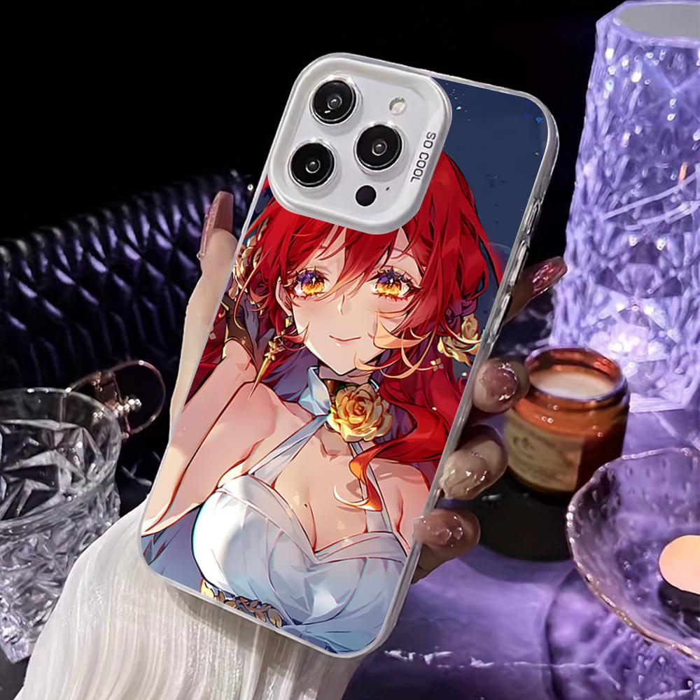 HSR Himeko White Translucent Mobile Phone Case for iPhone 17 16 15 14 13 12 11 X XR XS Air Pro Max Plus Colorful Cover