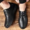 Men's Oxfords Shoes Lace Up Retro Business Casual Genuine Leather Cowhide Platform Platform Shoes Men British Style Work Shoes