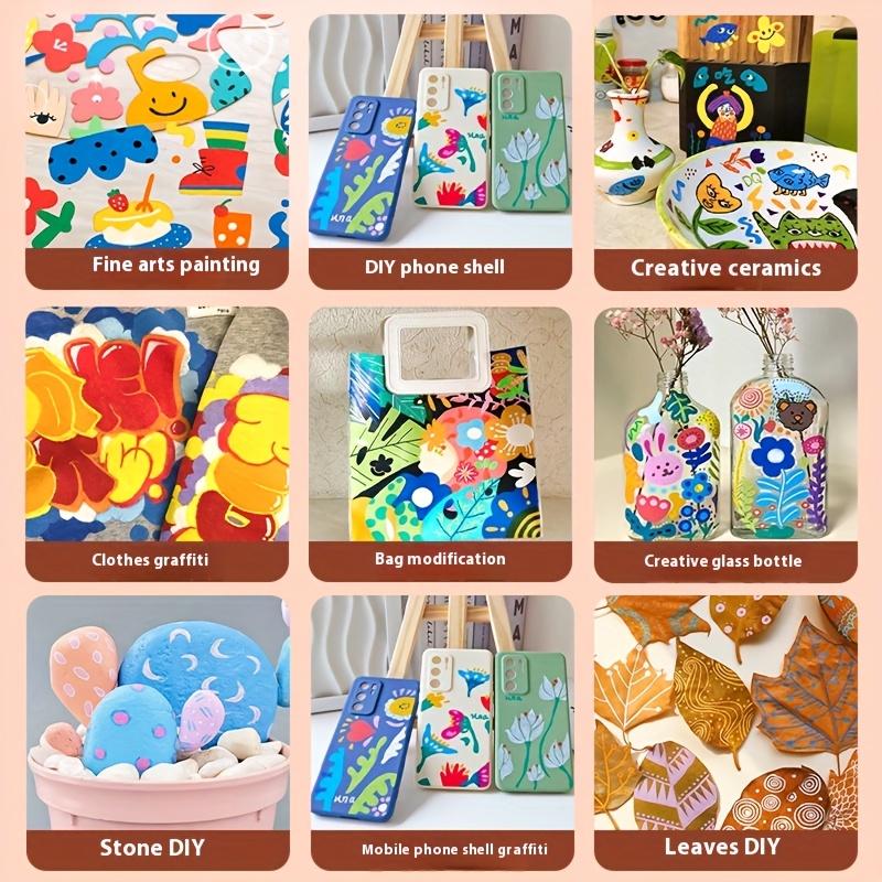 12 шт./24 цвета Акриловый маркер Двусторонний Двухцветный Акварельный маркер Мягкий наконечник Используется для рукоделия Подходит для бумаги камня стекла дерева керамики холста