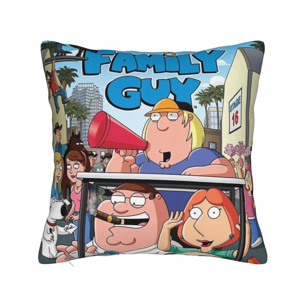 Decorative Pillow Cover F-Family Funny Guy Merch Seater  Pillow Case Cover Zipper Multiple Sizes