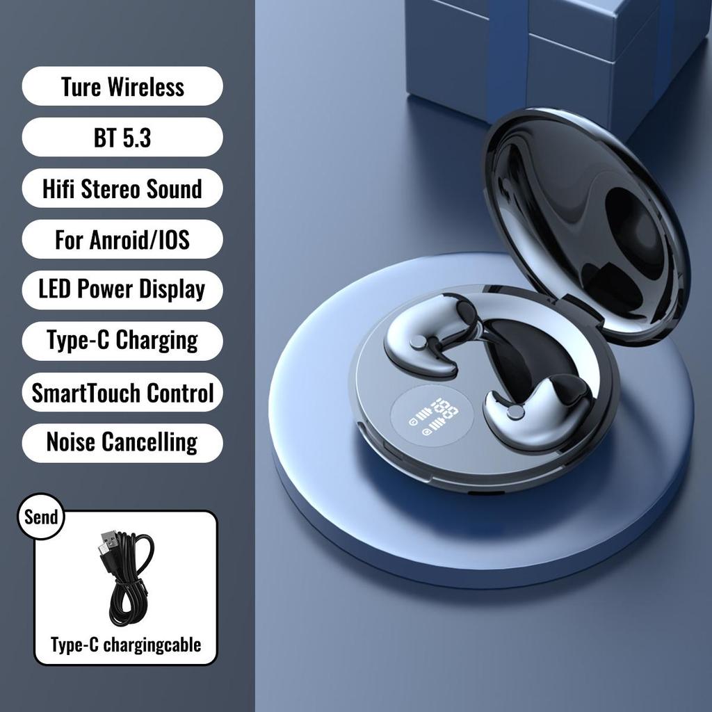 Невидимые беспроводные наушники для сна Bluetooth 5.3 Гарнитура Мини TWS Наушники для сна с шумоподавлением Игровая гарнитура для киберспорта Скрытые наушники