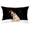 Серия с принтом собак Рождественская наволочка Прямоугольная наволочка для поясничной подушки из персиковой кожи Домашняя наволочка на подушку для дивана
