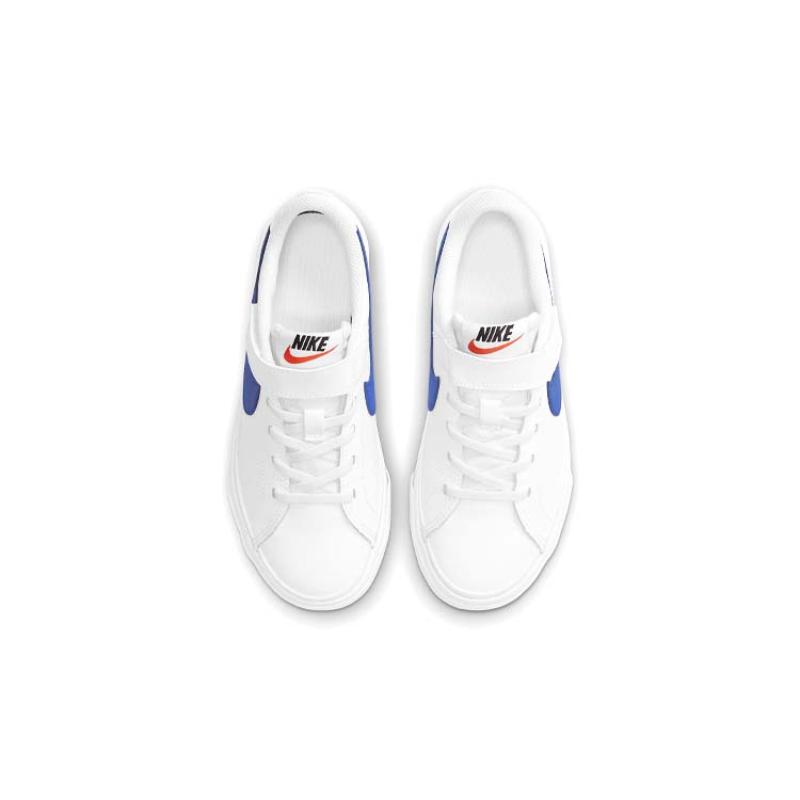 Nike Court Legacy износостойкие низкие детские кеды для скейтбординга Бело-синие Дети возрастом 3-7 лет Кроссовки DA5381-101