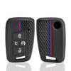 Силиконовый чехол для брелока с 4 кнопками, подходит для Volkswagen VW Atlas Tiguan Golf Alltrack SportWagen R Polo E-Golf, складной брелок-ключ