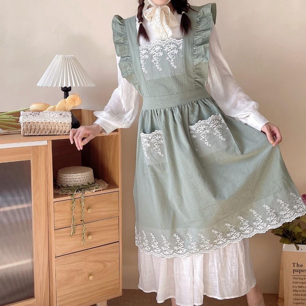 Женские фартуки с кружевным узором, деревенский стиль, рабочая одежда, новый садовый фартук для женщин и девочек