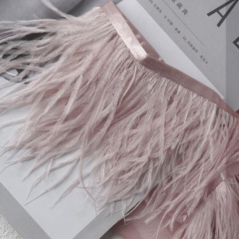 Decorative Feather Cloth Strip 10-15Cm Ostrich Hair Cloth Edge Dress Cuffs Latin Dance Skirt Diy Clothing Accessories