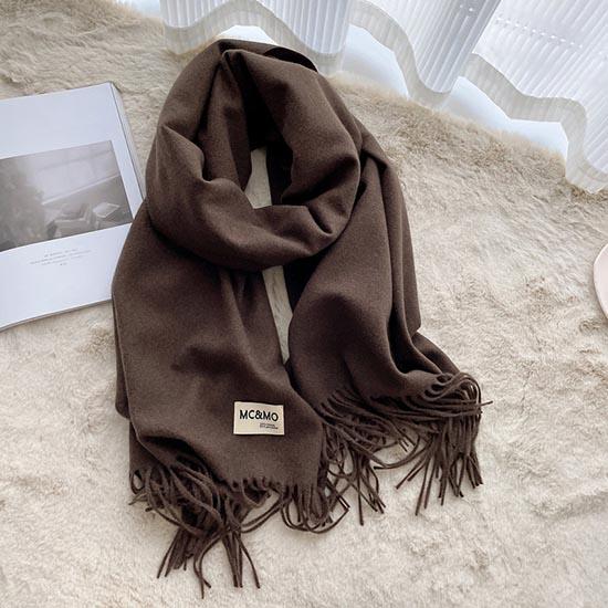 Winter Women Scarf Female Luxury Brand Scarves Lady Tassel Bandana Women Solid Shawl