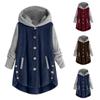 Women's Fashionable Warm Fleece Solid Color Patchwork Hoodie Casual Jacket