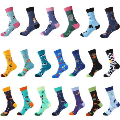 Сотни модных забавных хлопковых унисекс-мужских счастливых носков для улицы, скейтборда, фруктов, еды, панды, тигра, Harajuku, подарков для мальчиков, мужских носков, летних