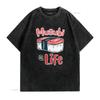 Funny Musubi T Shirt Hawaiian Food Kawaii Is Life  vintage Washed Stylish Soft designer clothes Top For Everyday Wear Casual