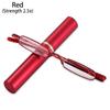Women Spring Hinged Readers Slim Reading Glasses with Pen Clip Tube Case Slim Pen Reading Glasses
