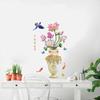 3D Большая ваза Наклейка на стену Цветок лотоса Наклейка Самоклеящаяся Сильная Липкость Водонепроницаемая