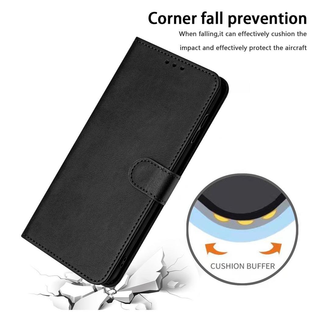 For iPhone 16 Pro Case 3 Card Holder Flip Folio PU Leather Phone Cover