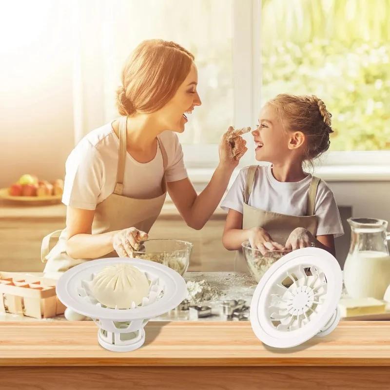 Baozi Maker Machine Mold Chinese Baozi Mold DIY Pastry Pie Dumpling Making Mould for Kitchen Beginners Easy To Use & Clean