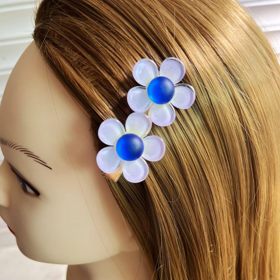 Beautiful flower resin rhinestone peacock flowing sea clip, suitable for hair accessories, wedding party decorations, hair clips