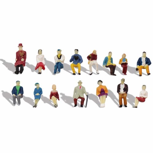 60 1:87 Scale Human Figures, Seated Figures, Painted Figures, Perfect for Diorama, Miniature Gardens, Model Trains, and Buildings. Ideal for Education