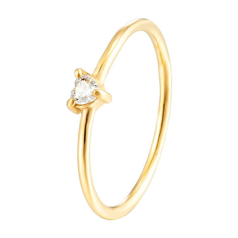 Не тускнеющая любовь Циркониевый бриллиант Простое кольцо Кольцо Свет Роскошная ниша Титановая сталь Тонкое кольцо Японское и корейское Ins Кольцо на мизинец Женщины