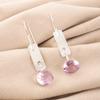 Morganite Gemstone 925 Sterling Silver Handmade Earrings 1.9" Valentine's Gift EE-168-5