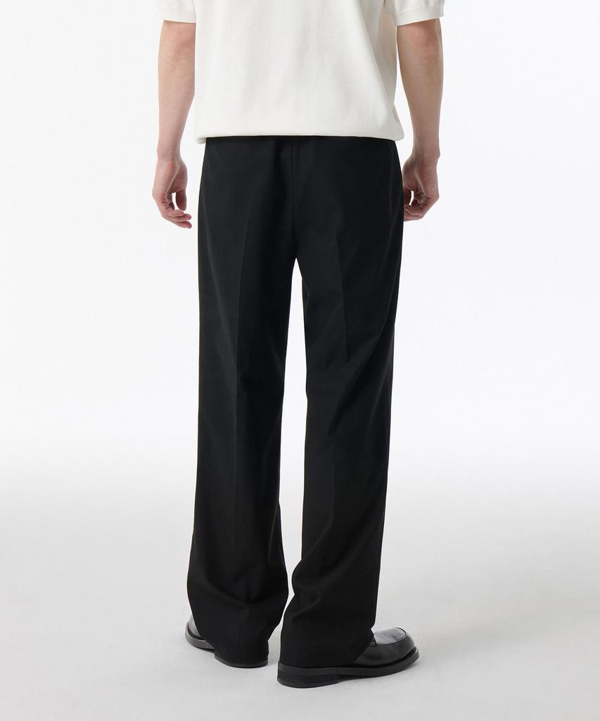 Musinsa Standard Whipcord One-Pleat Wide Hidden Banding Slacks [Black]