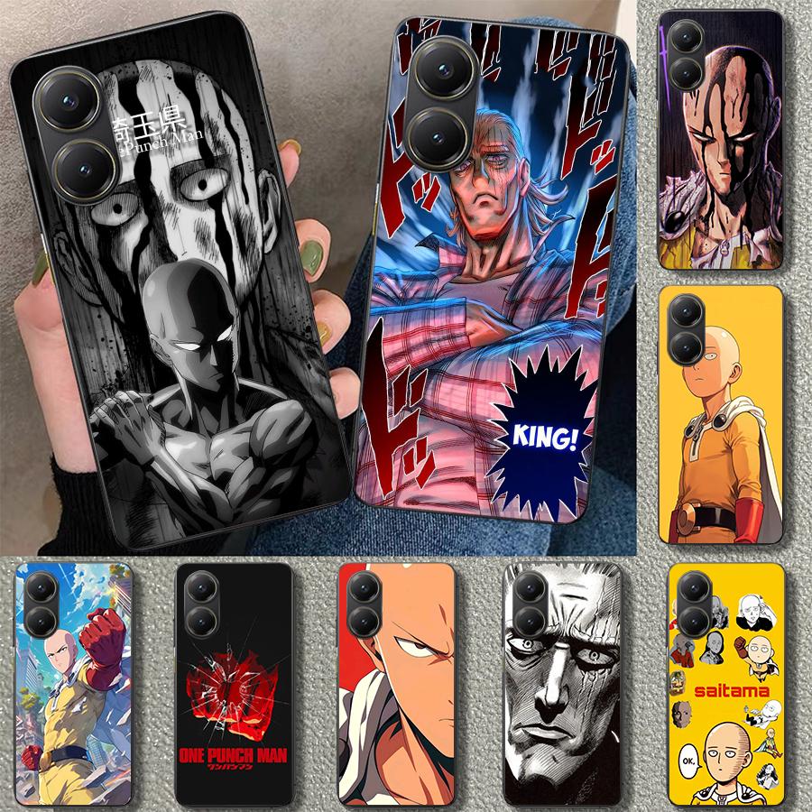 Чехол-бампер One P-Punch-Man Saitama King для Xiaomi Poco X6 X5 X7 Pro F7 Ultra Redmi 15C 15 13C 13 12C 12 10C 10 10A 9C 9A