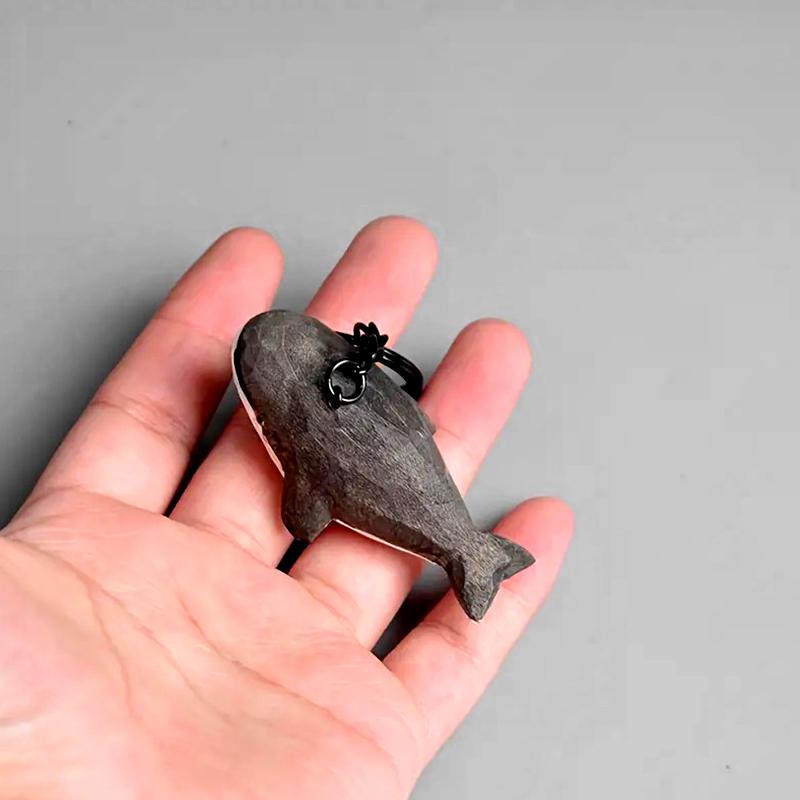 1 шт. Резной брелок-подвеска на день рождения, деревянный брелок в виде кита, ручная работа, милые поделки