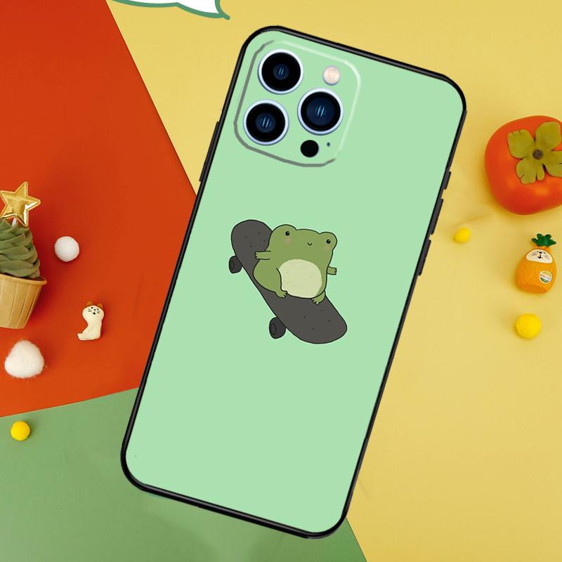 Лягушка Скейтборд Милый Кавайный Чехол для Телефона Для iPhone 17 Pro Max 16 15 14 13 12 11 Pro Max Plus 12 13 Mini 16e 17 Air Чехол