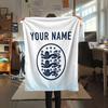 Custom Name,England National Football Team Printed Flannel Blanket, soft throw for bedroom sofa, washable, Christmas present, great gift.