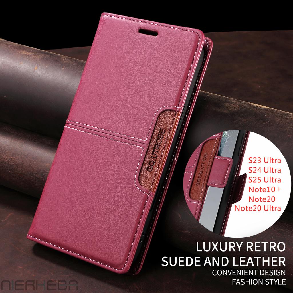 Flip Leather Case for Samsung Galaxy S25 S24 S23 FE S22 S21 S20 Plus Note20 Ultra A17 A16 A36 A56 A26 Card Wallet Phone Cover