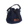Portable Vintage Drawstring Crossbody Bag Large Capacity Casual Denim Canvas Bag Solid Color Handbag Jeans Shoulder Bag Women