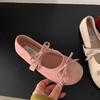 2025 Spring New Flat Shoes Ballet Shoes French Bow Mary Jane Shoes Women's Shoes with Skirts Soft-soled Single Shoes