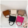 Street Fashion Small Square Bag With Car Stitching Trendy Pu Material Shoulder Bag