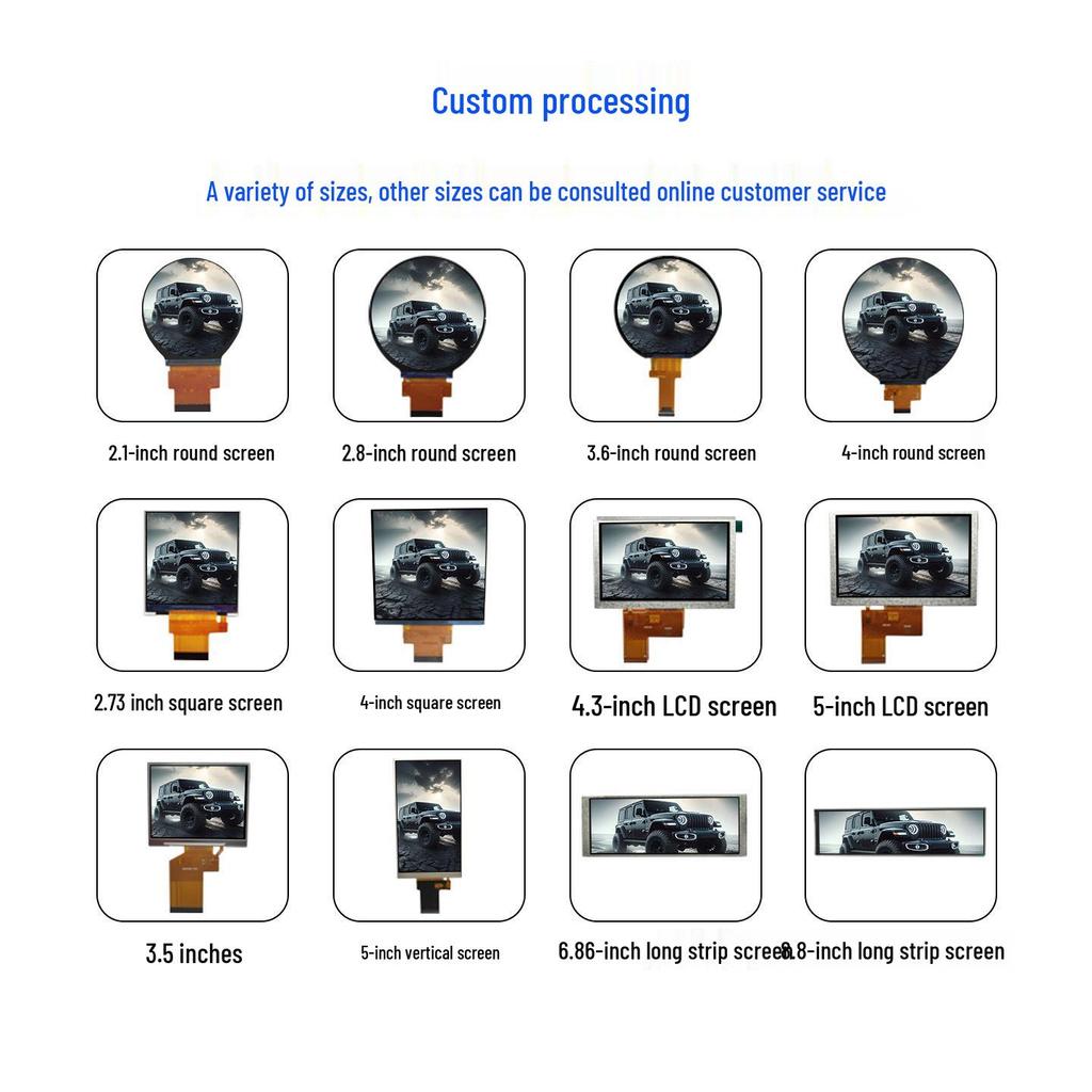 3.4" IPS LCD Touchscreen 480x480 for Smart Home Appliances (Square Design)