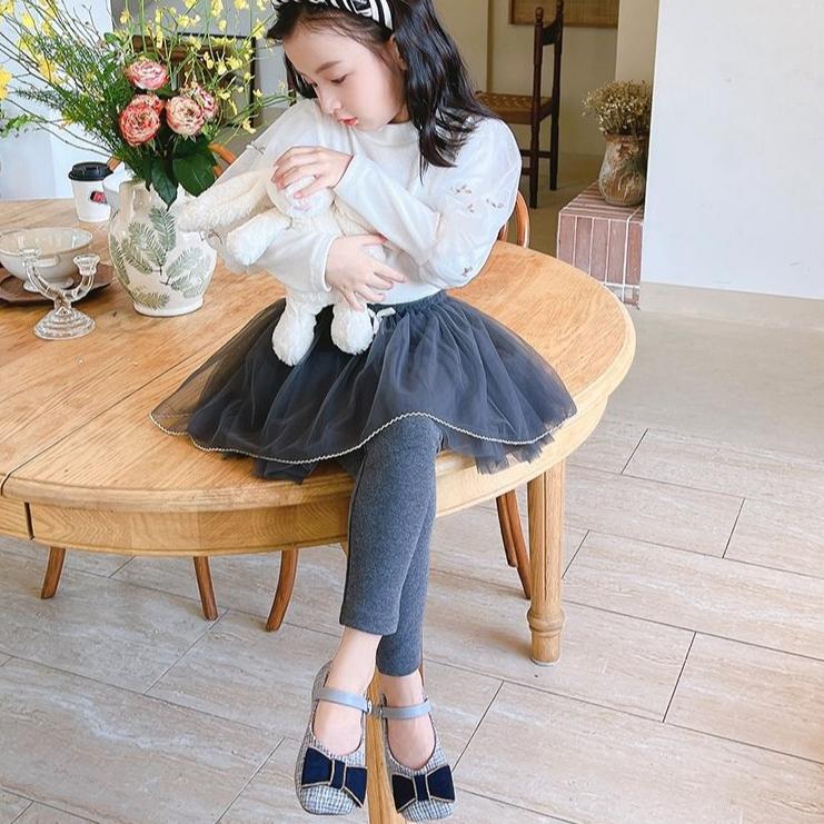 Леггинсы для девочек, осенние детские брюки, юбка, имитация двухсекционных брюк, юбка в весеннем стиле