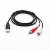 Black 2 RCA Cable Lead USB A Male USB To RCA Audio AV Cable Video Adapter Conversion Line