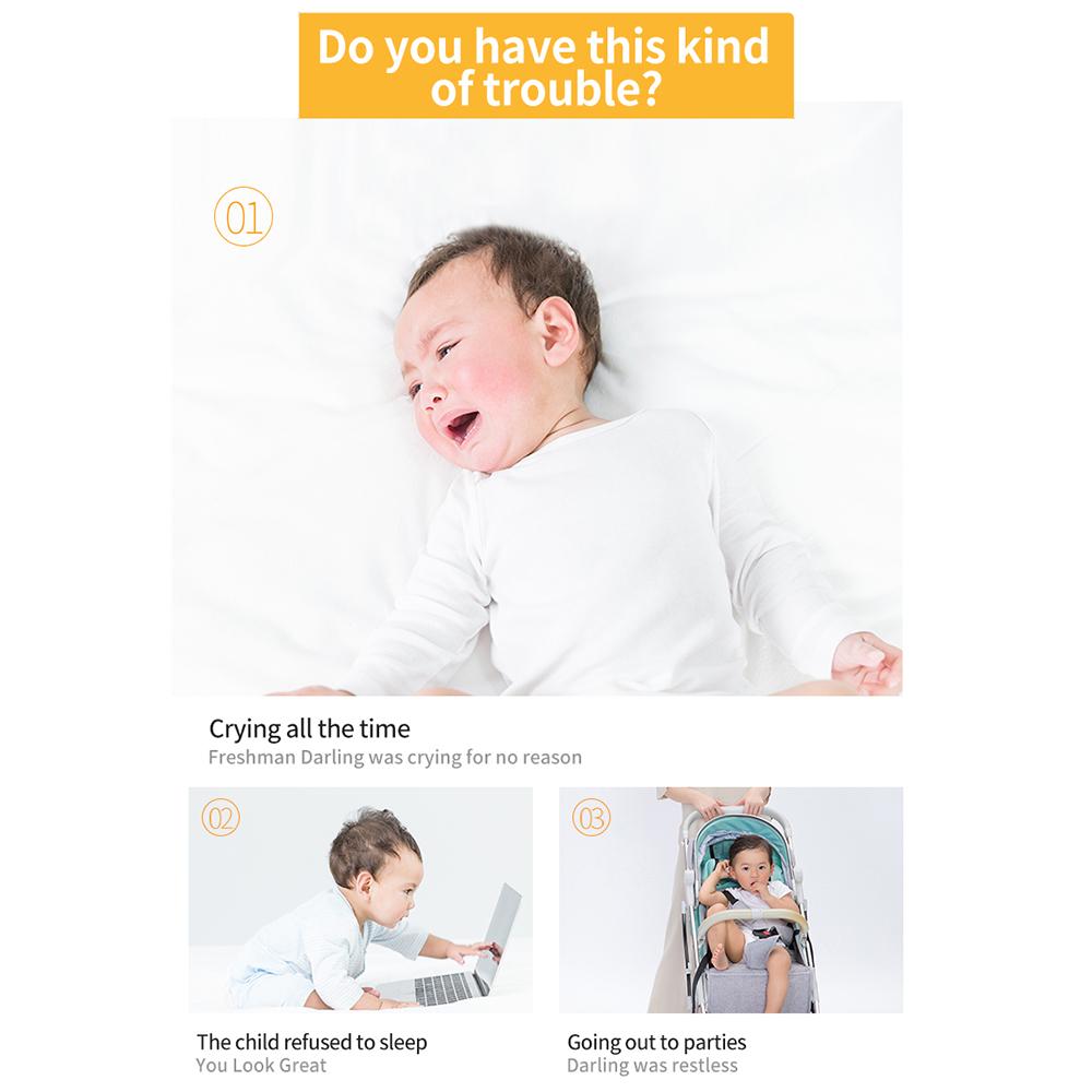 Белый шум, умная детская соска для сна для младенцев и малышей с 6 успокаивающими звуками, интеллектуальная голосовая активация, встроенная батарея