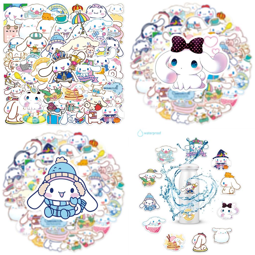 50pcs Cinnamoroll Stickers Waterproof Reusable Decor Laptop Graffiti Diy Gift