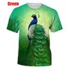 Colorful Peacock 3D Printed Tee Shirts Men's Casual Short Sleeve T-shirt Casual Men Top