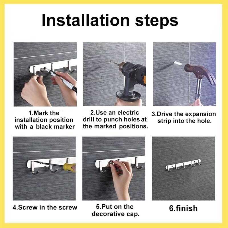 Настенные крючки из нержавеющей стали для подвешивания настенного ключа, держателя для полотенец, крючка для одежды, вешалки для сумки