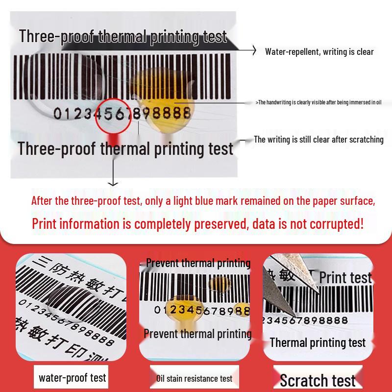 Durable 60x40mm Thermal Label Paper for E-commerce: Adhesive Barcode Printing