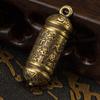 Brass Openable Cylindrical box Necklace Pendant Travel Pill Case Pill Box Buddhist Pendant