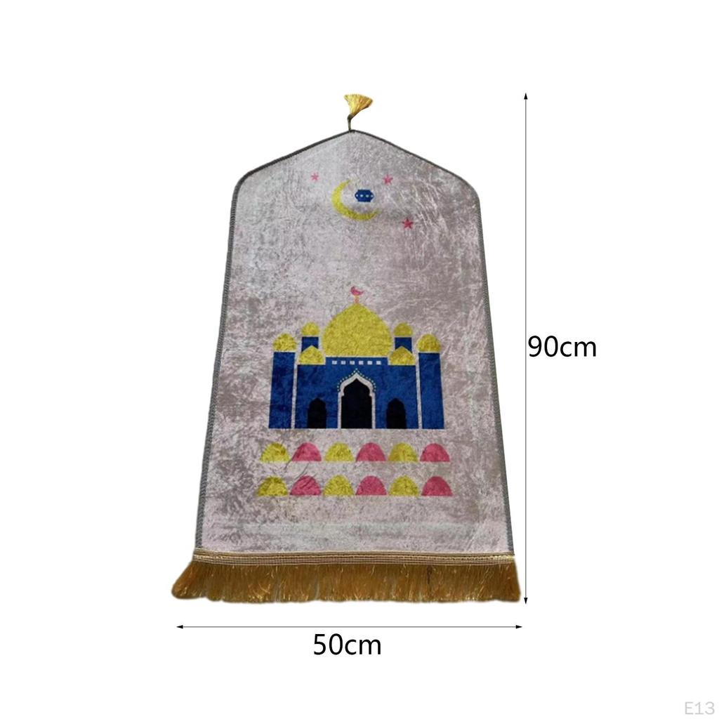 Коврик для молитвы с кисточками, украшение для богослужения, бархатный ковер 50 см x 90 см