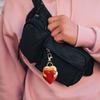 Handmade Faux Leather Heart Keychain Good Luck Decorative Love Charm Keyring Bags Backpacks Cars Accessories