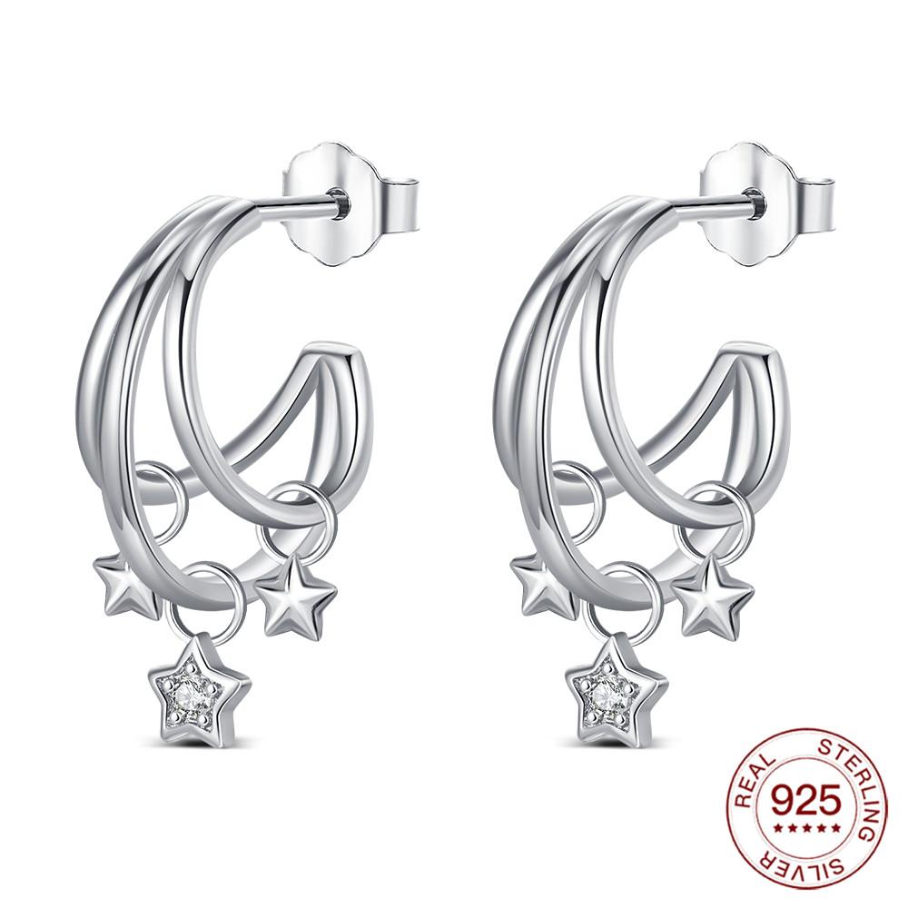 Fashion Simple Hollow Cute Cat Stud Earrings Women's 925 Silver Hypoallergenic Earrings Teen Girls Jewelry Gifts