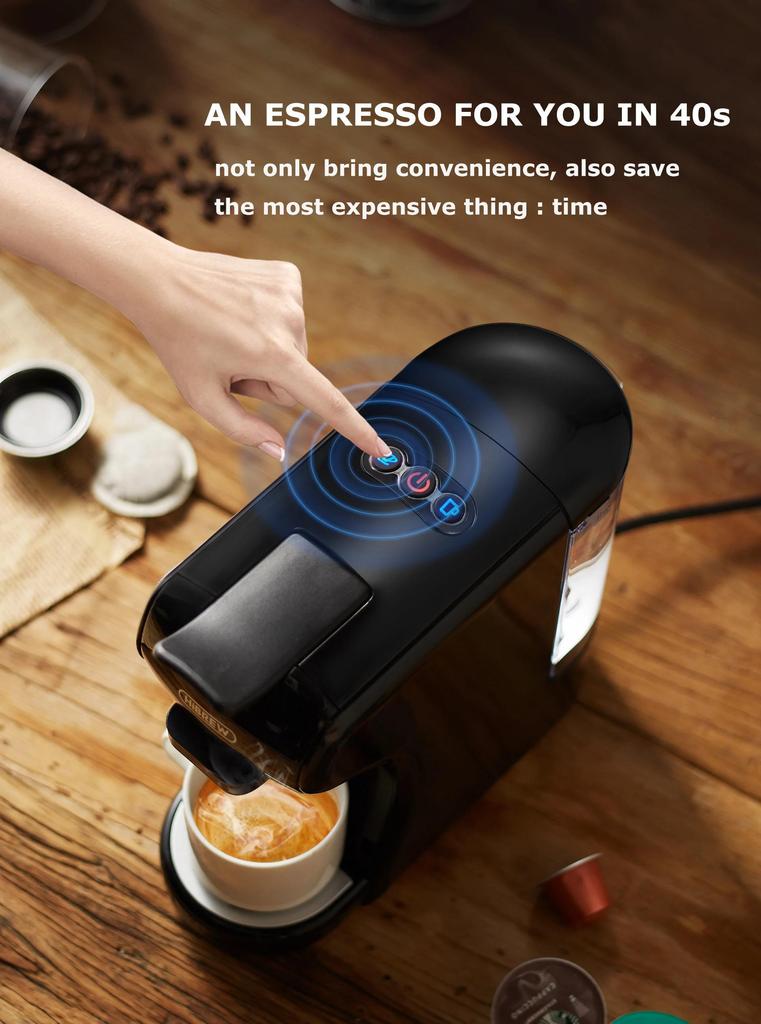 HiBREW H1A 220V Multifunctional Coffee Machine Espresso Cold and Hot Extraction Compatible Multi-capsule Small