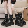 Модные женские ботильоны осень-зима модные заклепки толстый каблук челси ботинки для женщин черные туфли на платформе Aldies Botines Mujer