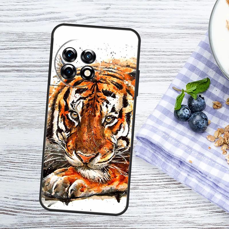 Tiger Face Case For OnePlus Nord CE 5 2 3 4 Lite N20 N30 OnePlus 10T 13T 13R 12R 15R 10 11 12 13 15 Cover