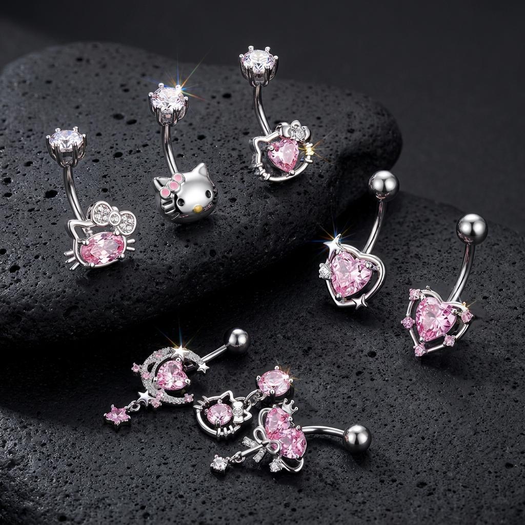 CrysPure Stainless Steel Belly Button Rings Body Jewelry for Girls