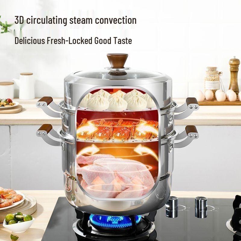 Royalstar Двухъярусная пароварка из нержавеющей стали, 32 см