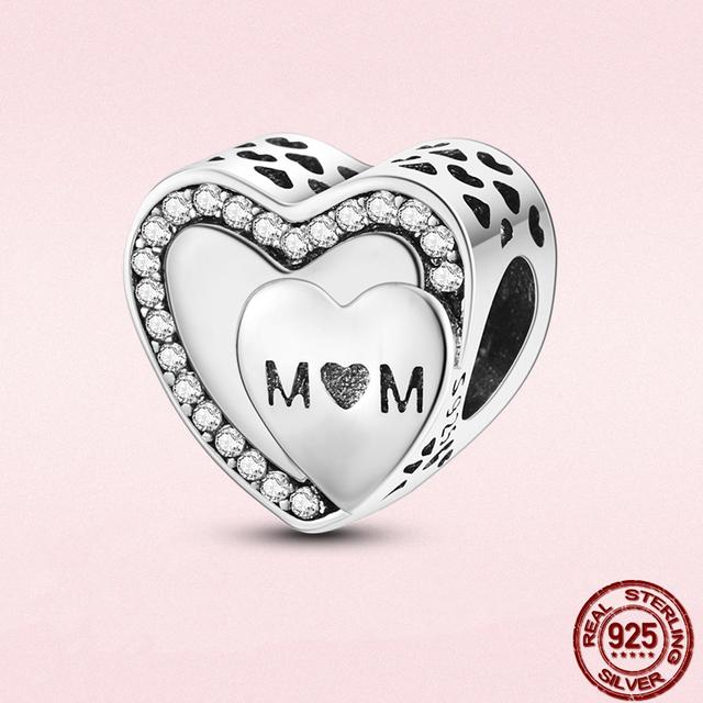 Круглые бусины в виде сердца из стерлингового серебра 925 пробы с изображением животных подходят для оригинального модного браслета-подвески DIY, модное серебро 925 пробы для изготовления ювелирных изделий